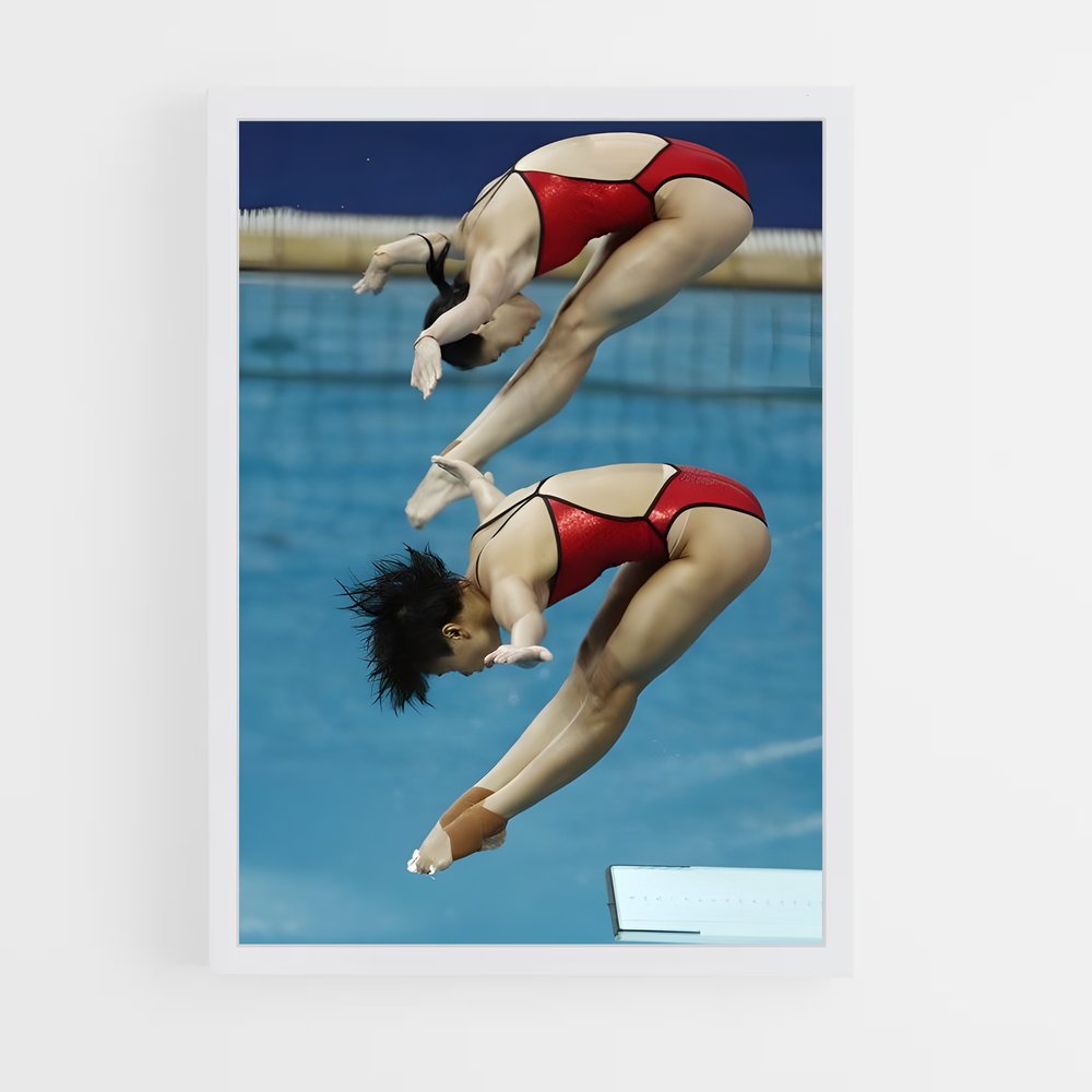 Poster Plongée En Duo – affiche Plongeon au tremplin (vue 3)